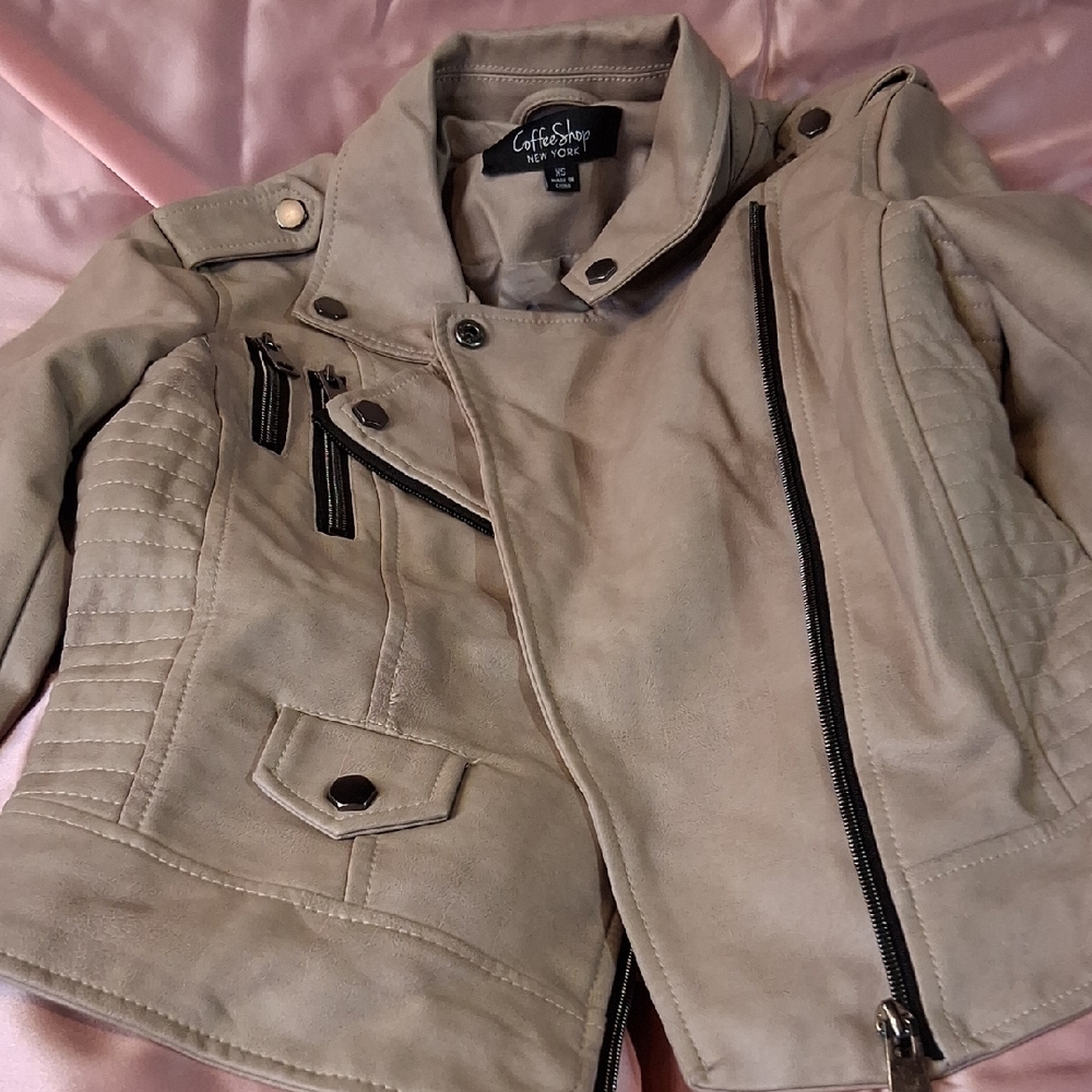 CoffeeShop Beige Moto Jacket